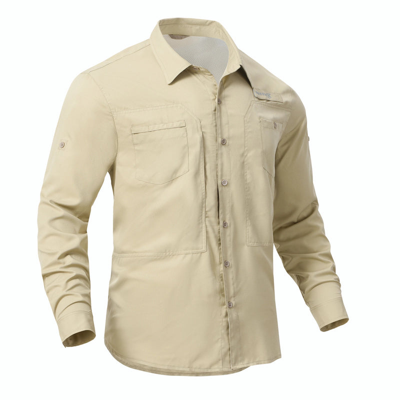 Camisa Masculina Comprida Básica de Pesca Proteção UV