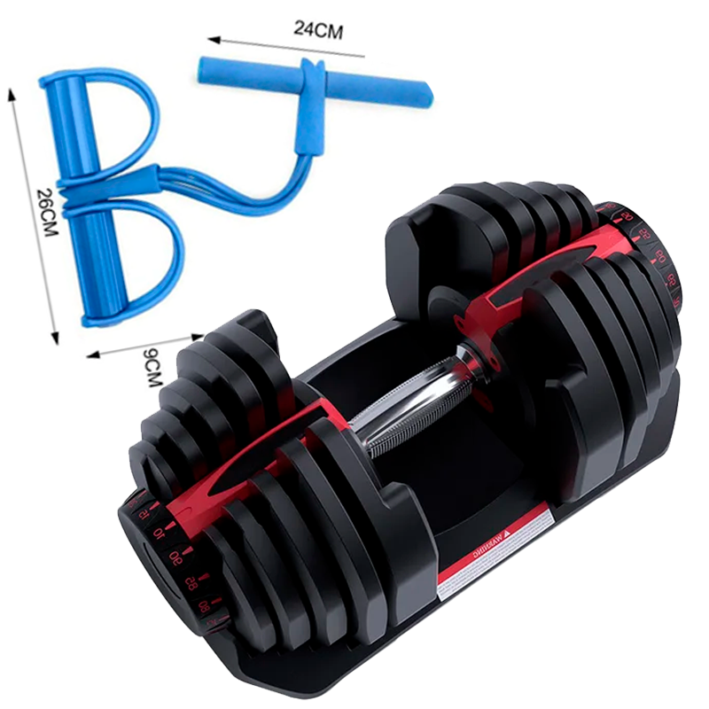 Halter Regulável de 2 à 24 Kg Profissional | + Extensor Elástico de Academia de Brinde