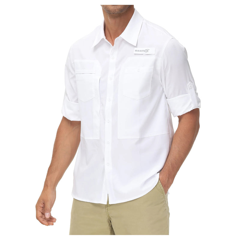 Camisa Masculina Comprida Básica de Pesca Proteção UV