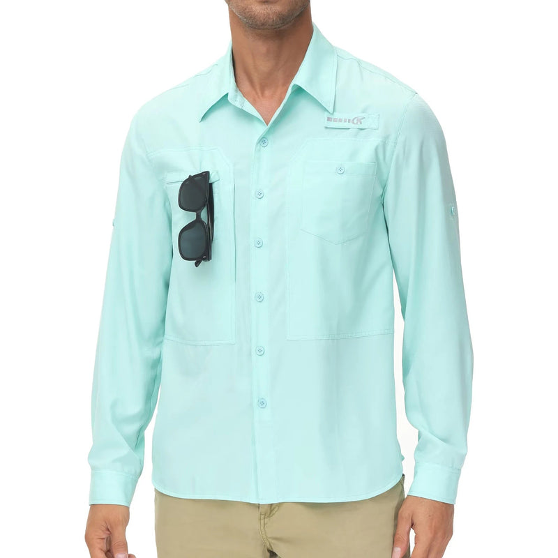 Camisa Masculina Comprida Básica de Pesca Proteção UV